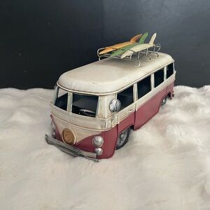 Vintage-Style Metal Van Decor Model | Surf-Themed Display